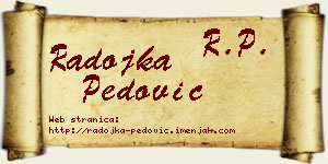Radojka Pedović vizit kartica